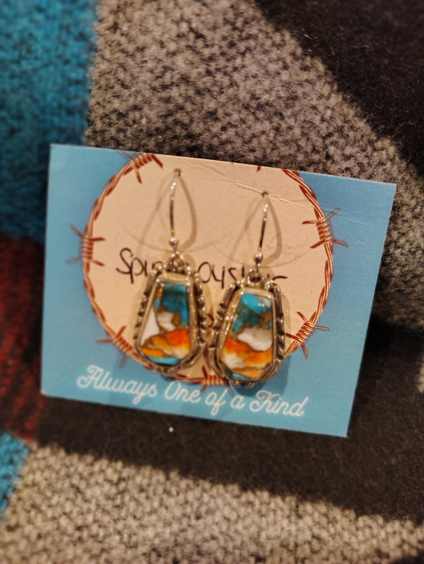 Spiny Oyster Coffin Shaped Earrings