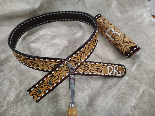 Custom Tooled and Lined Belt