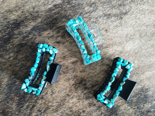 Turquoise hair clips