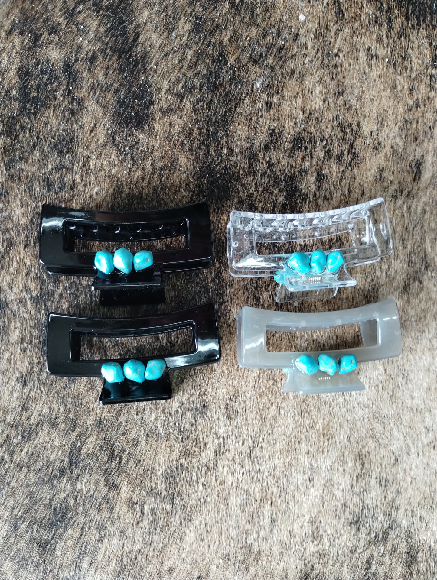 Turquoise hair clips