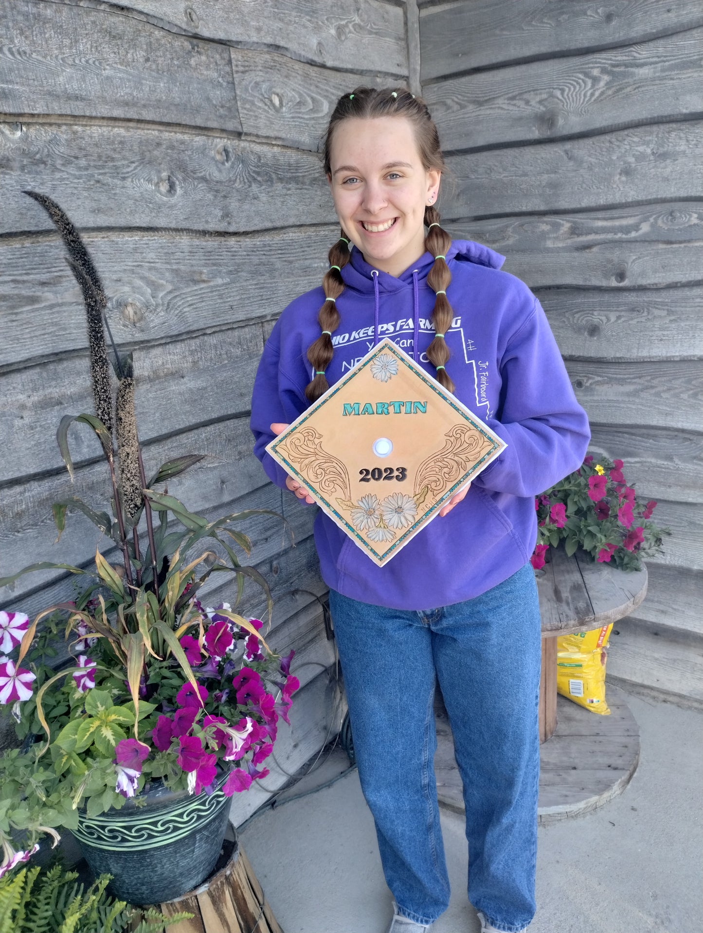 Custom Tooled Graduation Cap Topper