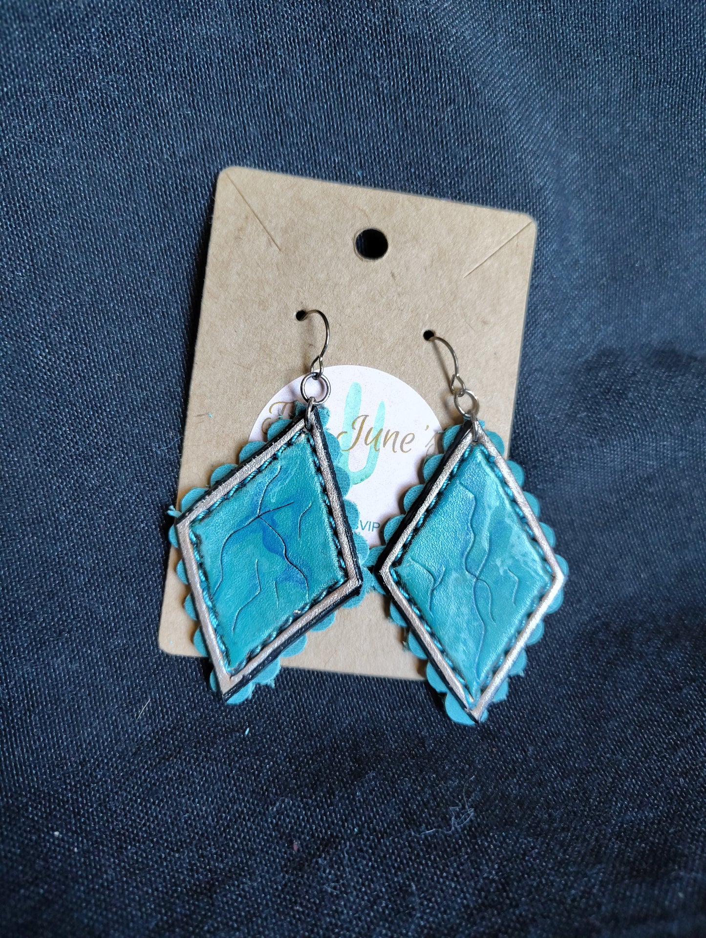 Leather tooled earrings