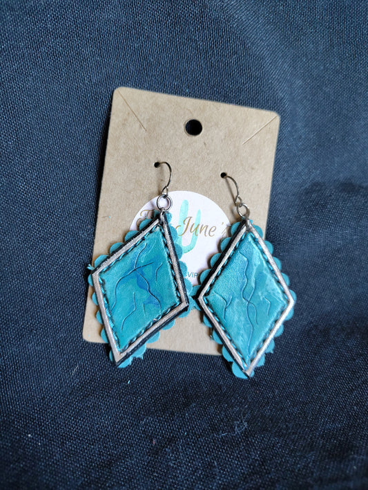 Leather tooled earrings