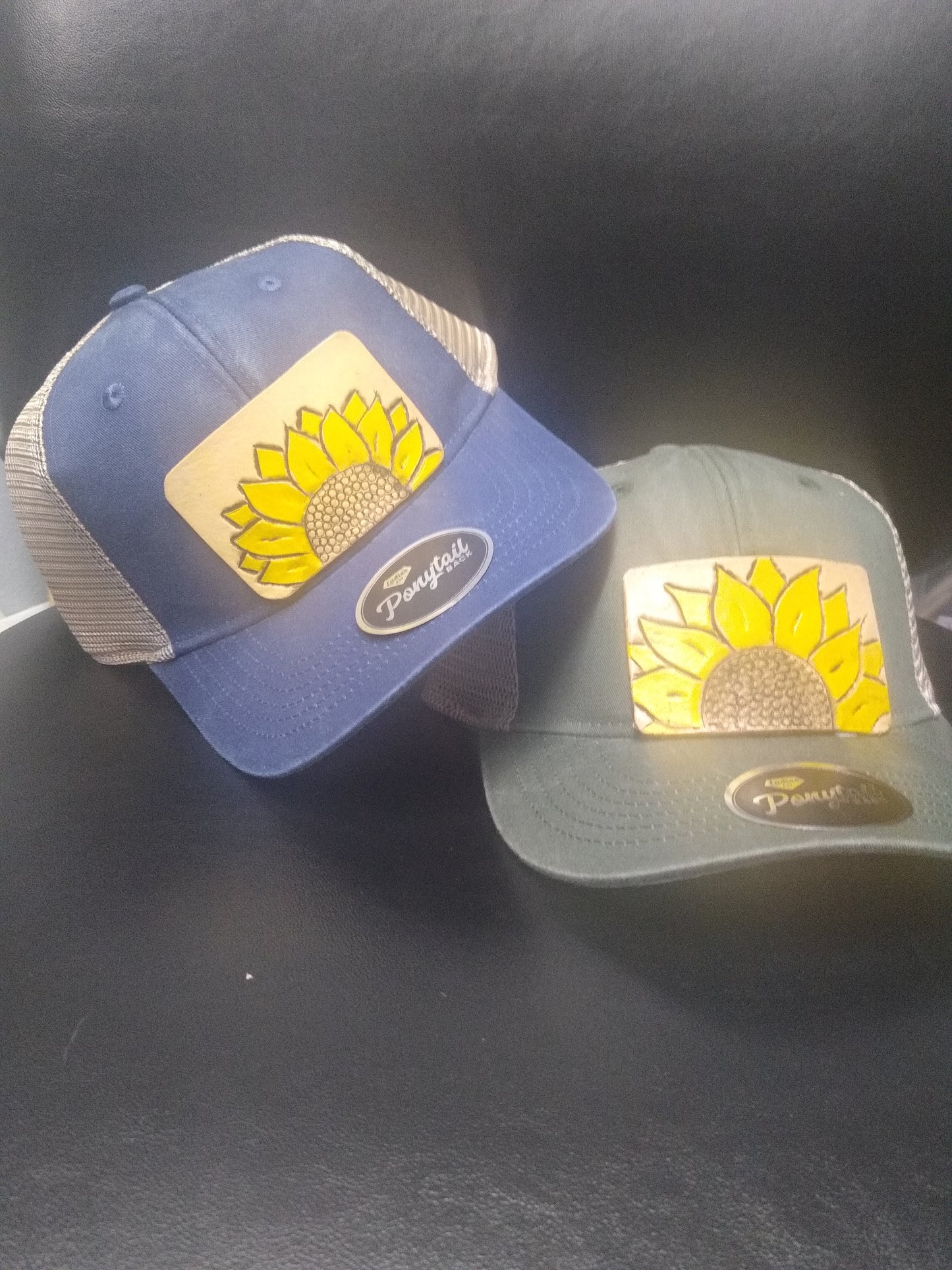 Tooled Sunflower Patch Hats