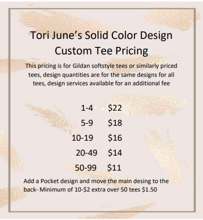 Custom T-shirt Pricing Solid Color Design