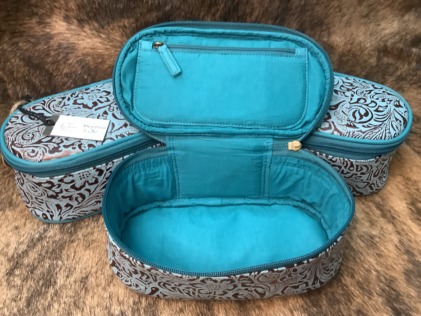 Embossed Leather Beauty Bag